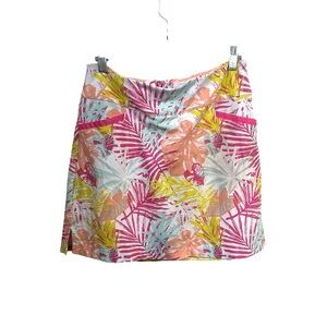 Lady Hagen Tropic Palm Multicolor Skort Whit Palm Size Medium Pickleball Golf.